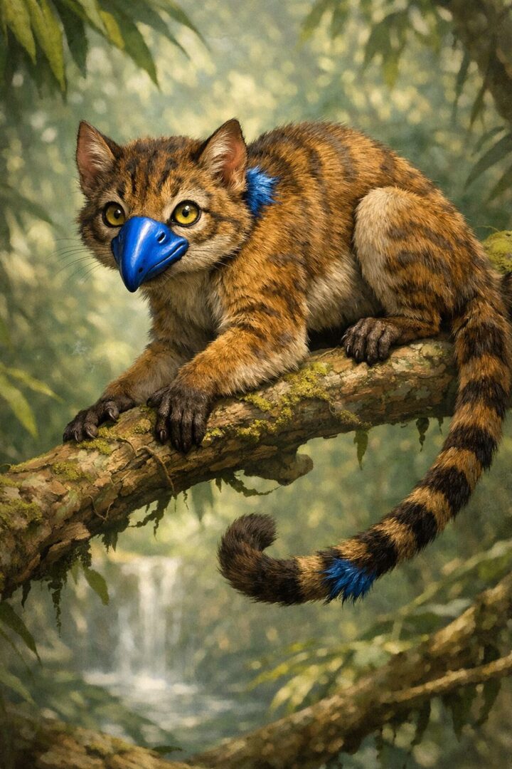Blue billed cat monkey