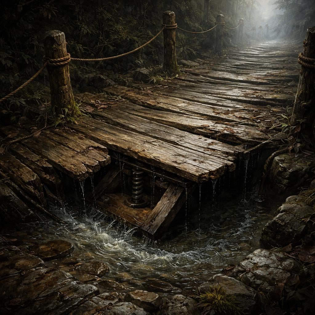 The warp seamed plank crossing